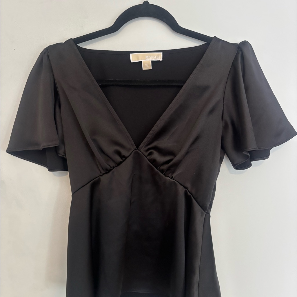 Michael Kors Black Flutter Sleeve Blouse